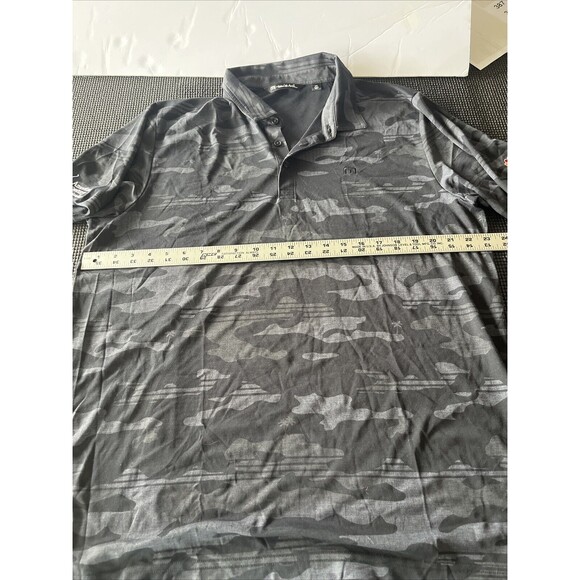 Travis Mathew Shirt Adult XXL Black Gray Camo Stretch Golf Polo Performance Mens - Picture 6 of 8